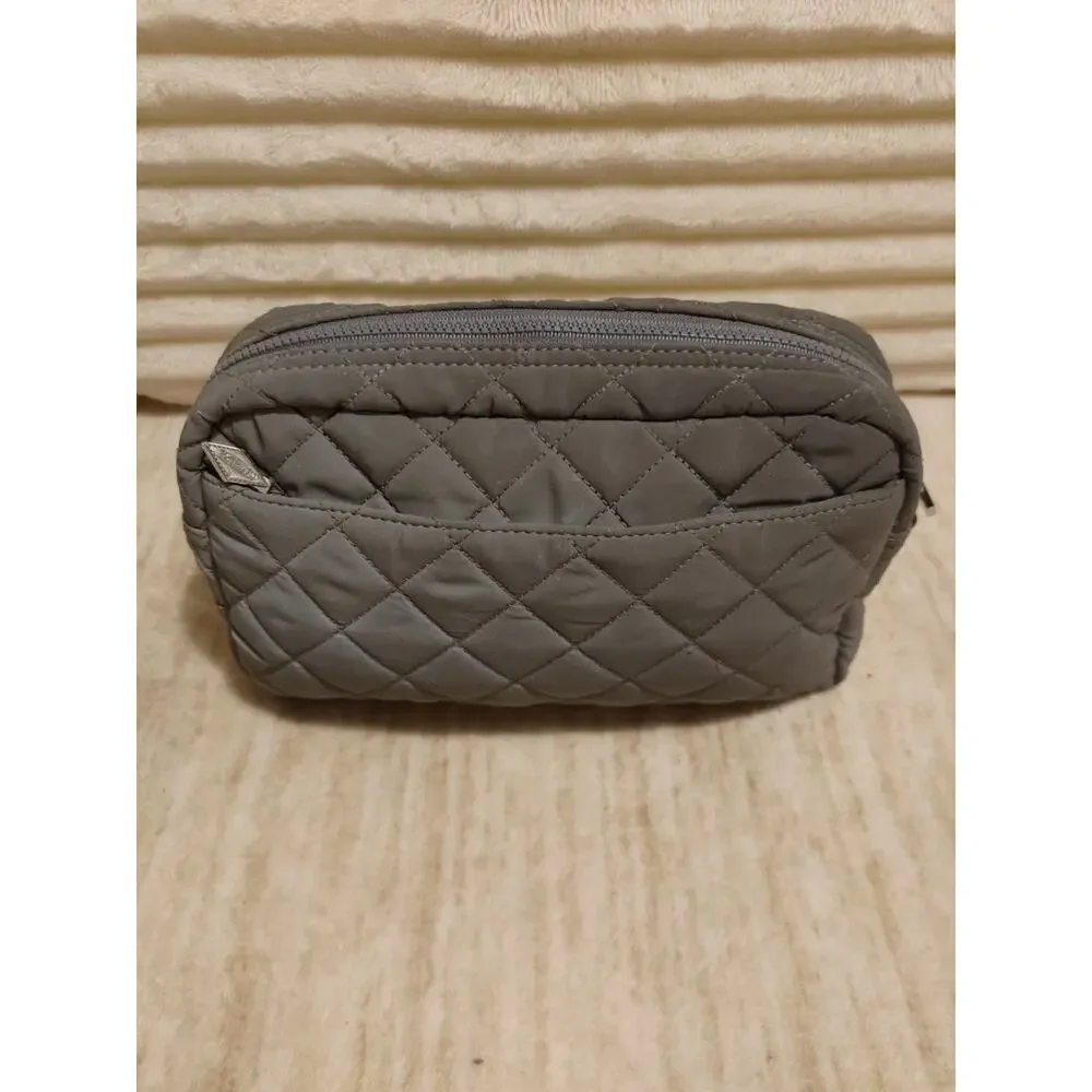MZ Wallace Savoy Cosmetic Bag Reflective Silver Pre-Owned SEE PHOTOS